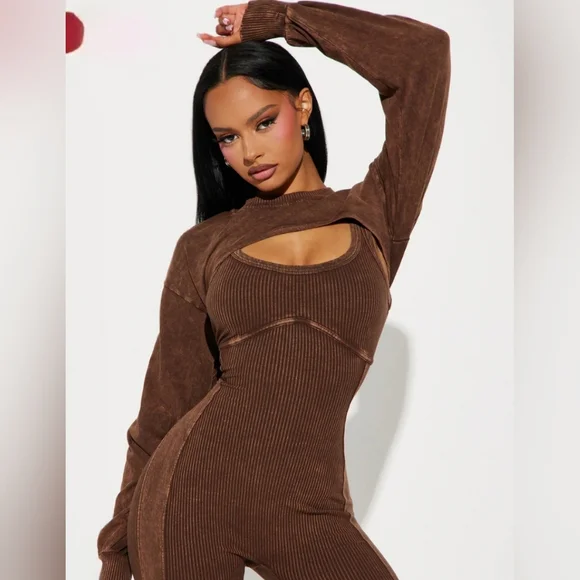 NWT-Fashion Nova-Not On My Watch Jumpsuit Set - Picture 2 of 5